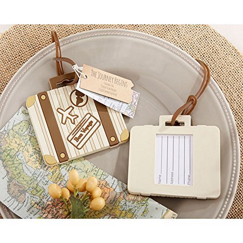 Let The Journey Begin Vintage Suitcase Luggage Tag (pack of 50)