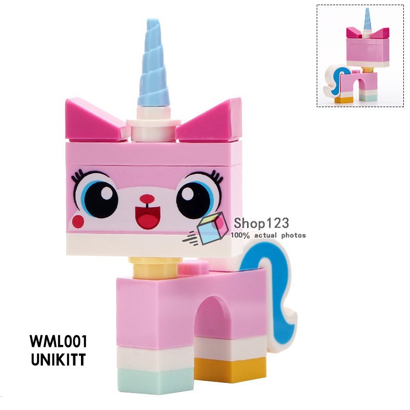 Single Sale Unikitty The unicorn Cat The Lego Movie cartoon Minifigures Block - Figures