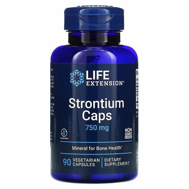 Strontium Caps 750mg 90 vegetarian capsules Life Extension