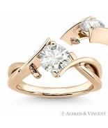 Round Brilliant Cut Moissanite Fancy Solitaire Engagement Ring in  14k Rose Gold - $930.99 - $1,377.49