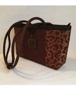 Square Luna Purse Tapestry Stone Chocolate Brown Copper Handmade Handbag... - $220.00