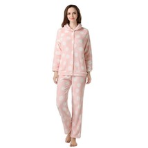 RH Women&#39;s Pajama Set Polka Soft Fleece Two-Piece Set Loungewear Sleep R... - $14.99