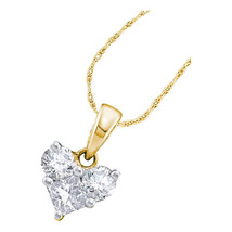14k Yellow Gold Princess Diamond Heart Love Fashion Pendant 1/2 Ctw - $1,000.00