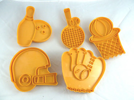 Vintage Sports Cookie Cutters 1989 Wilton Baseball Football Basketball Tennis - $11.87
