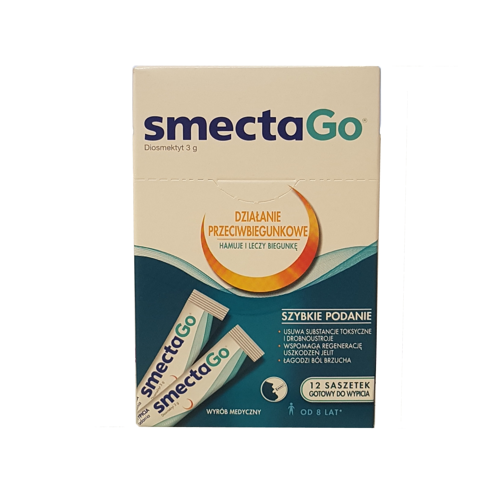 SmectaGo 12 sachets Natural Treatment for Acute Chronic Diarrhea