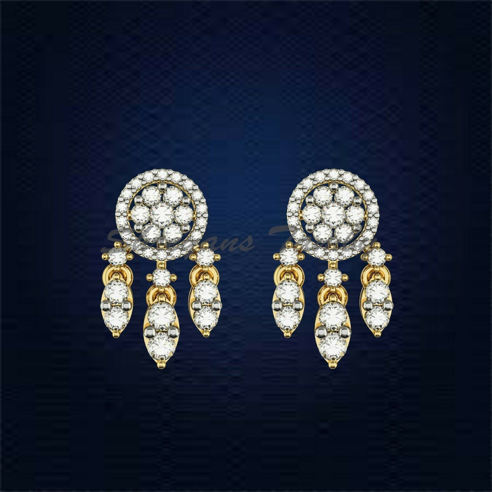 18k Yellow White Rose Gold Earring With And 24 Similar Items