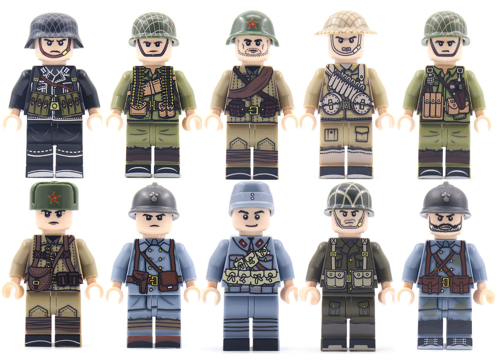 Ww2 Periods Different Countries Custom Military Soliders Minifigure ...