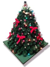 Vintage Thistle Decorated Lit Christmas Tree - 15" Tall - Beautiful Decoration!!