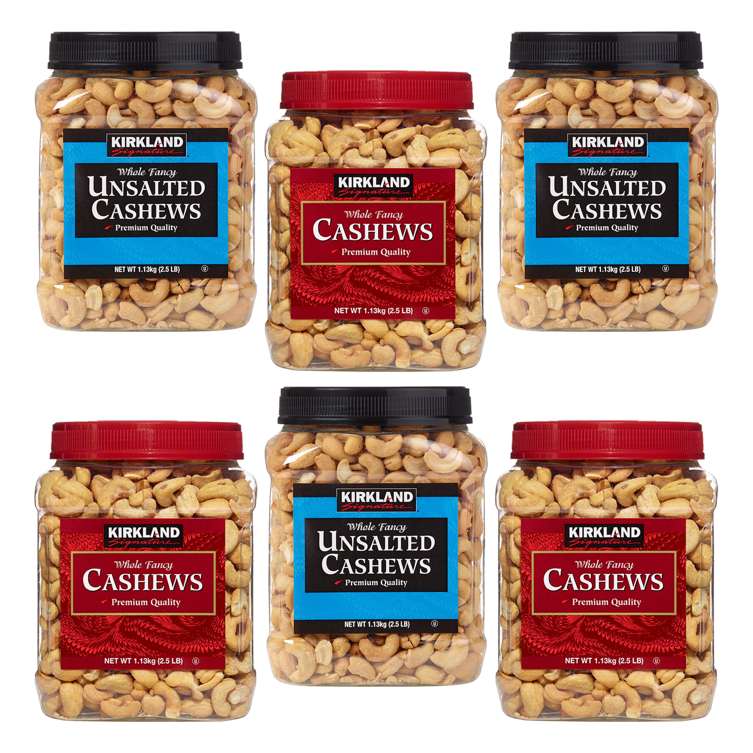KIRKLAND Signature Cashews Whole Nuts Roasted & Salted / Unsalted 1
