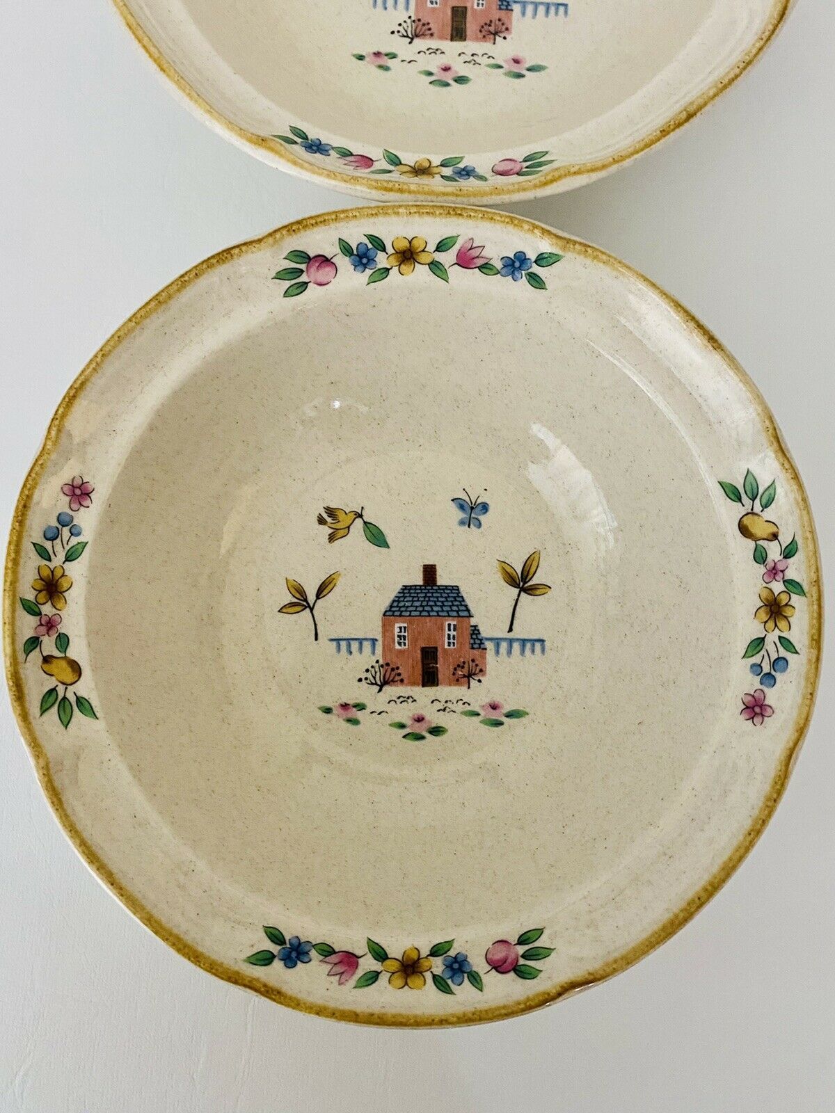 2 HEARTLAND Soup Bowls International China Stoneware Dishes Farm 7774 MINT International China