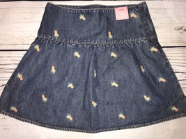 Gymboree Girls Skirt Size 4 Yrs Denim Pineapples 35-41lbs 12" Aloha Wahine - $10.98