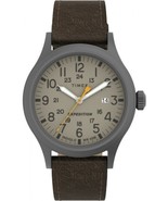 Timex Expedition Scout 40mm Khaki Case with Dark Brown Leather Strap  Watch - $59.95