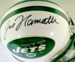 JOE NAMATH / NFL H.O.F. / AUTOGRAPHED NEW YORK JETS LOGO MINI HELMET / STEINER image 2