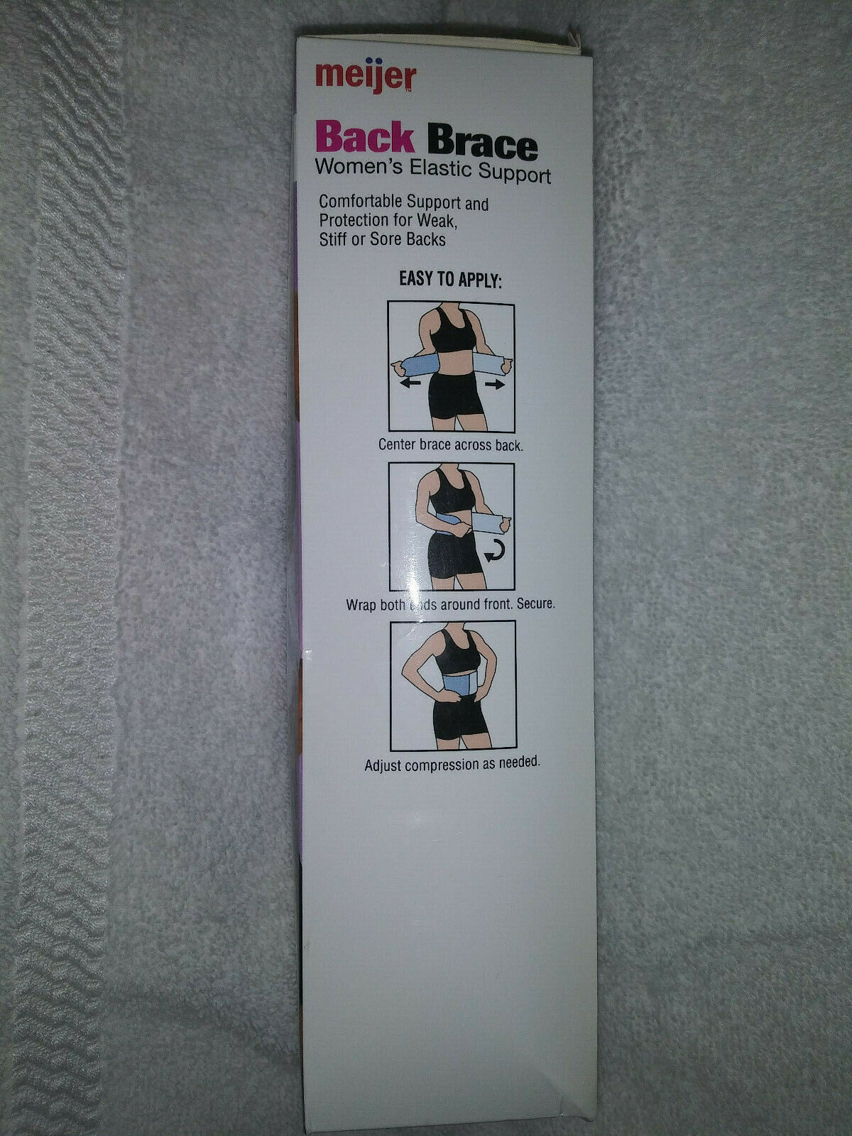 Meijer Women's Elastic Wrap Around Back Support Abdominal Wrap New In Box Orthopedics & Supports