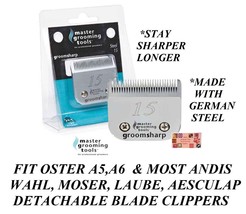 Master Grooming Tools GroomSharp Steel 15 Blade*FitMany Andis,Oster,Wahl Clipper - $21.99