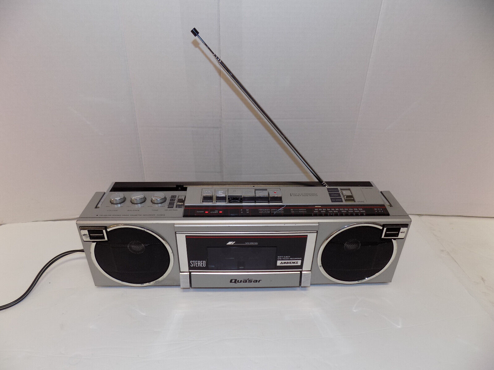 Vintage Quasar GX-3614 AM/FM Stereo Radio Cassette Recorder Boombox ...