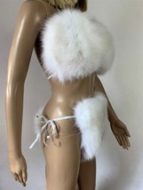 Fox Fur Bikini Double Sided Fur Two Pieces Bikini Top And Panties Pure White Fur image 6