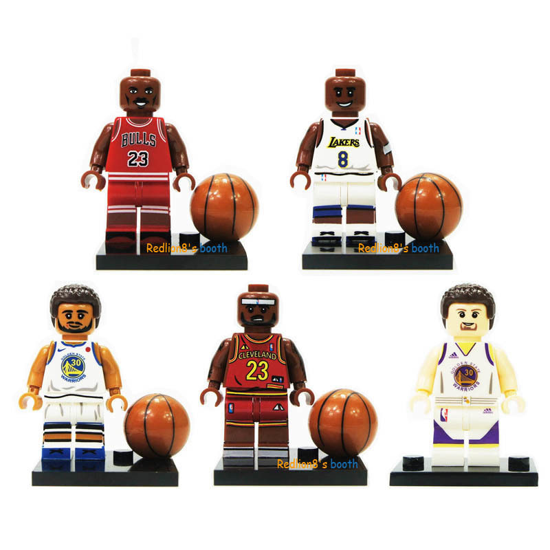 Michael Jordan LeBron James Steph Curry Kobe NBA Minifigures Lego Compatible Toy
