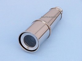 Admiral's Chrome Spyglass Telescope 27" with Black Rosewood Box - Spyglass