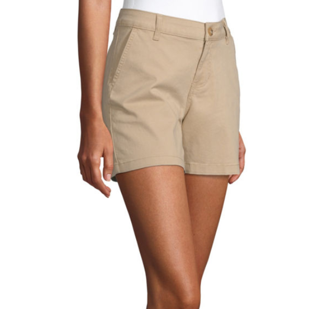 a.n.a. Women's Mid Rise Twill Chino Shorts Size 16 Gold Dust NEW 5 Inch ...