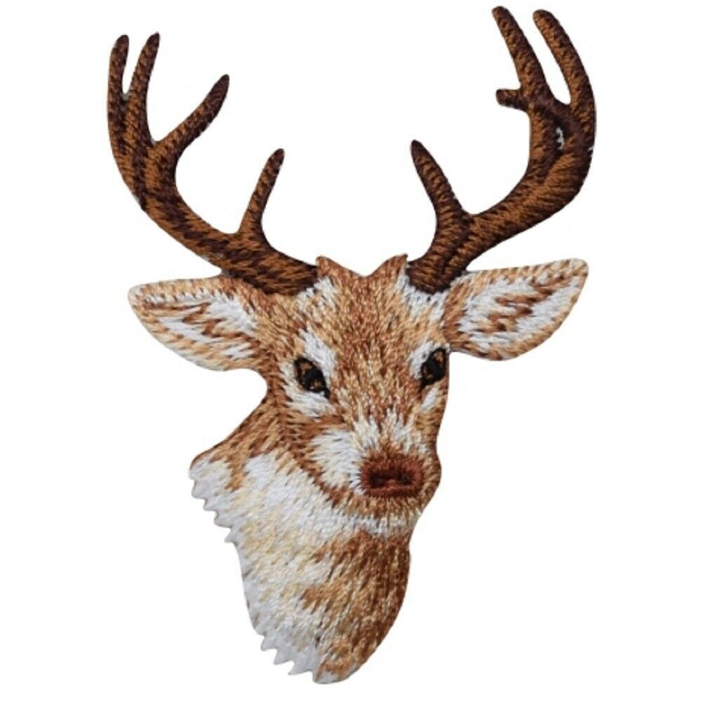 Patch Parlor - Deer applique patch - mule deer, buck, hunting, animal badge 2-7/8