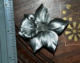 BEAUTIFUL HANDMADE ORCHID BROOCH, SIGNED, ID 296, SEAGULL, CANADA - $39.50