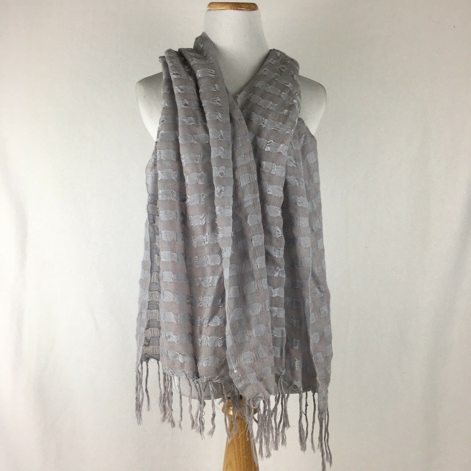 Banana Republic Women's Gray Striped Lightweight Accent Scarf Shawl ...