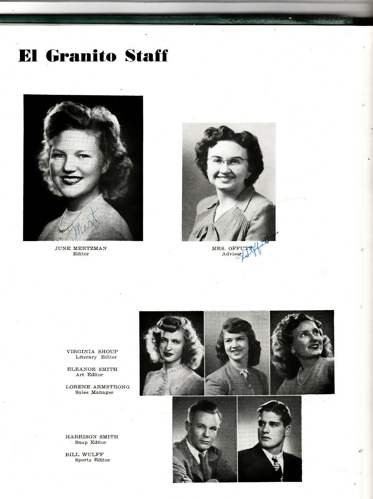 1945 Porterville High School Yearbook, El Granito, Porterville