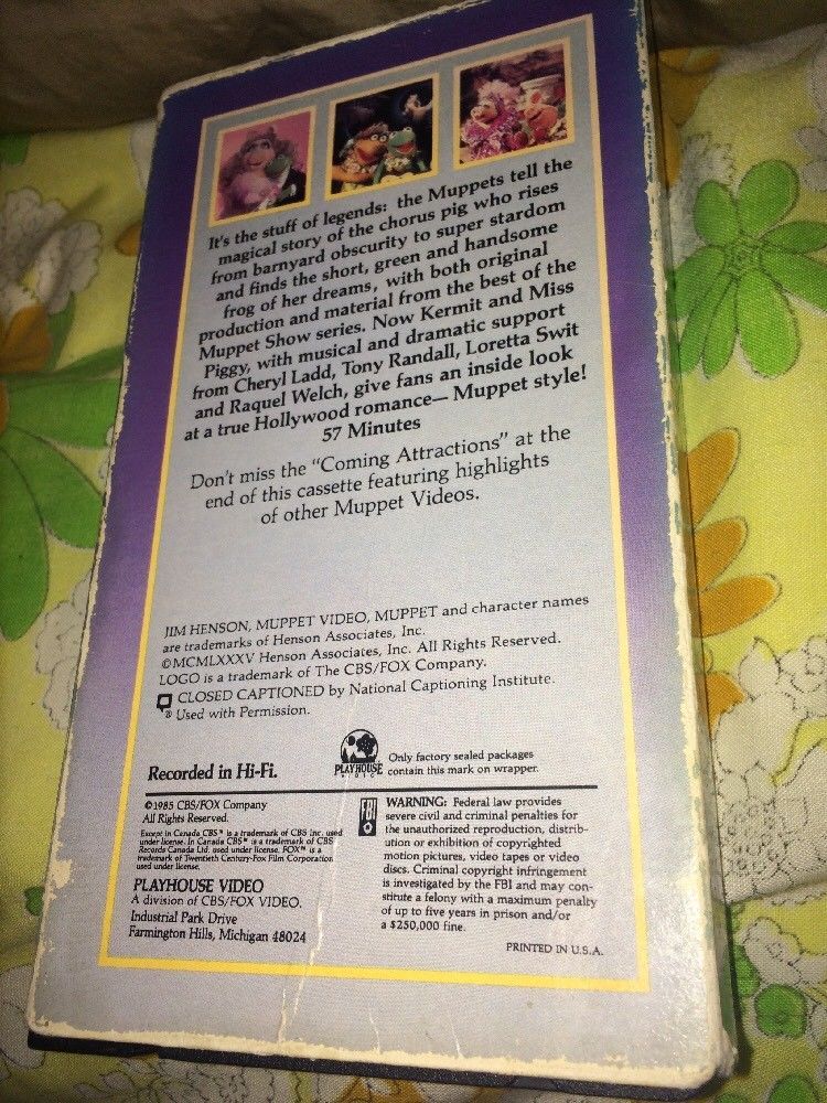 Jim Hensons Muppet Video The Kermit and Piggy Story VHS Tape Playhouse
