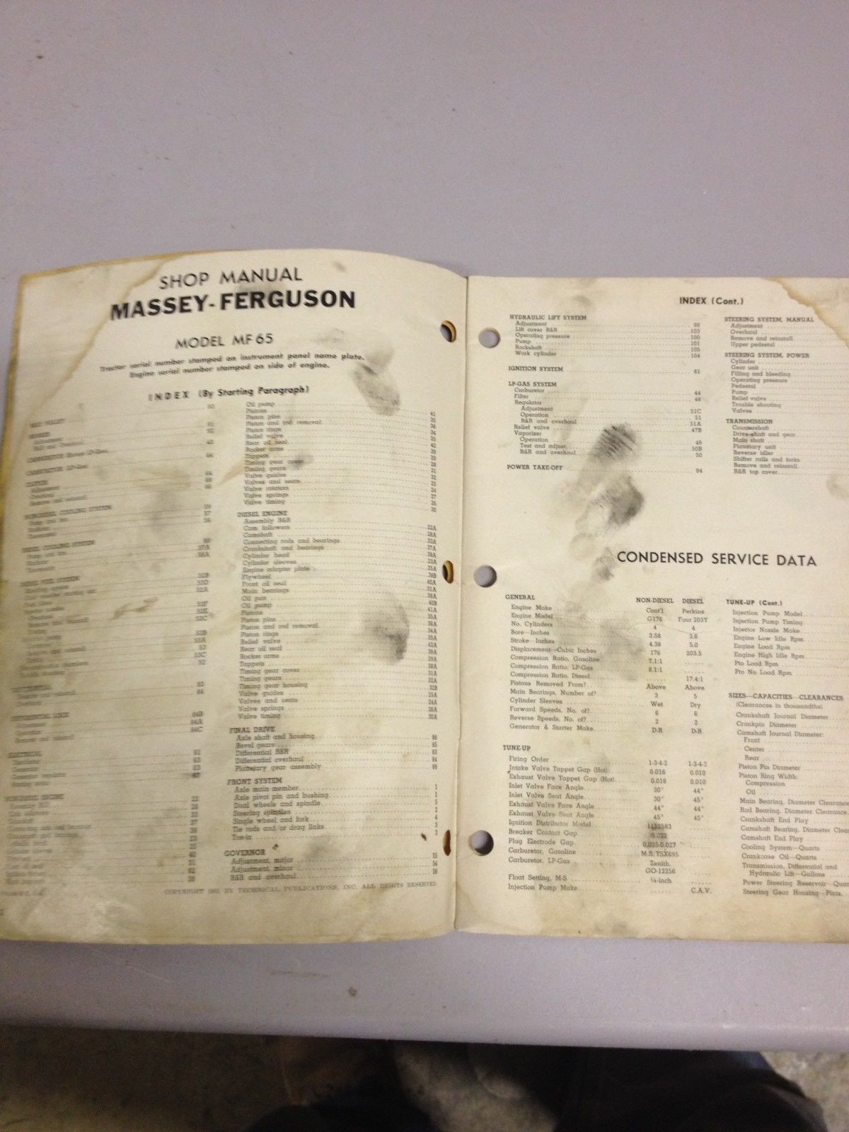 ... I & T Shop Service Manual MF-17 Massey Ferguson MF65 (ddf421)