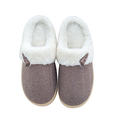 NineCiFun Women's Fuzzy Winter Slippers Outdoor House Slippers 9-10 M ...