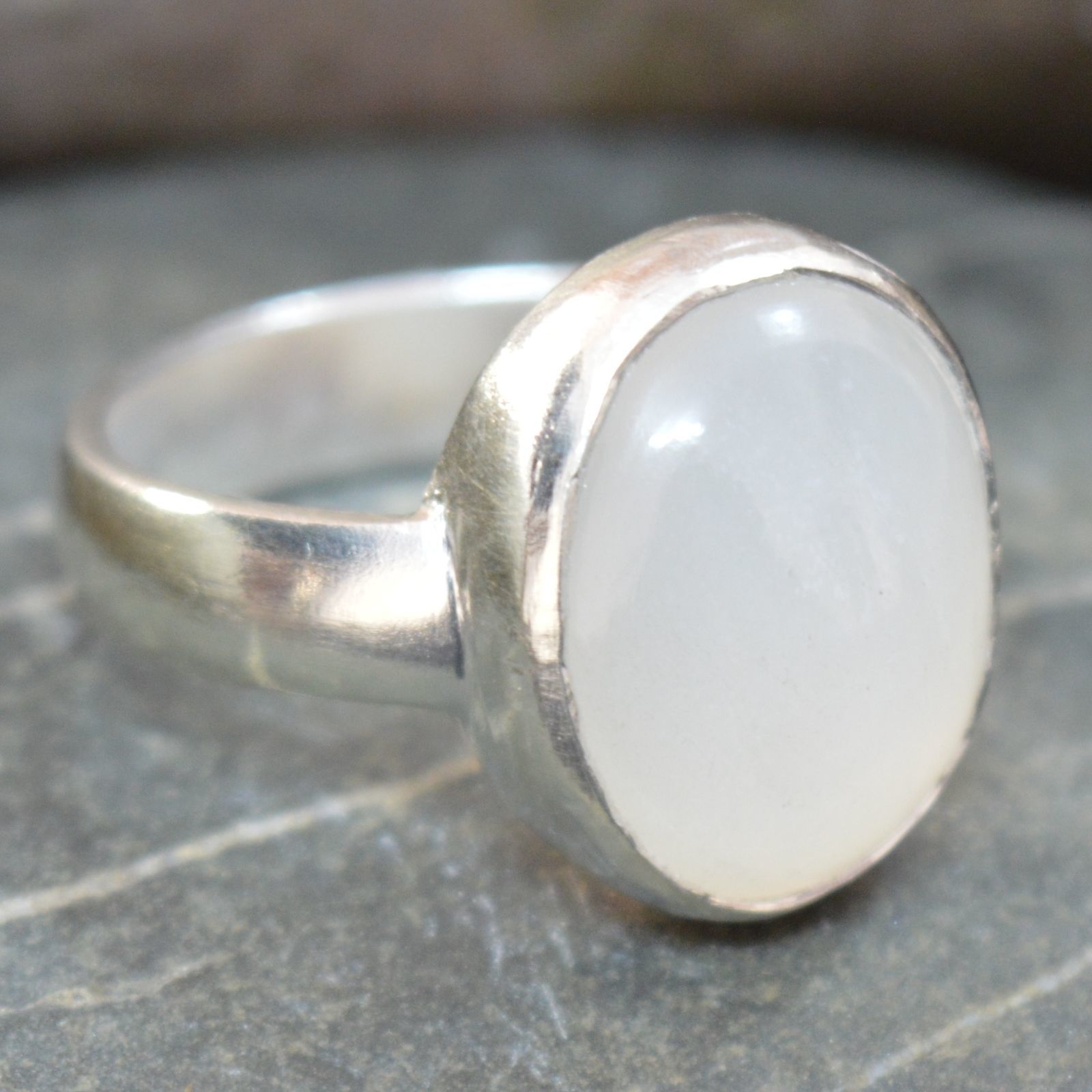 Genuine Moonstone 925 Sterling Silver Ring For Women 6 Carat
