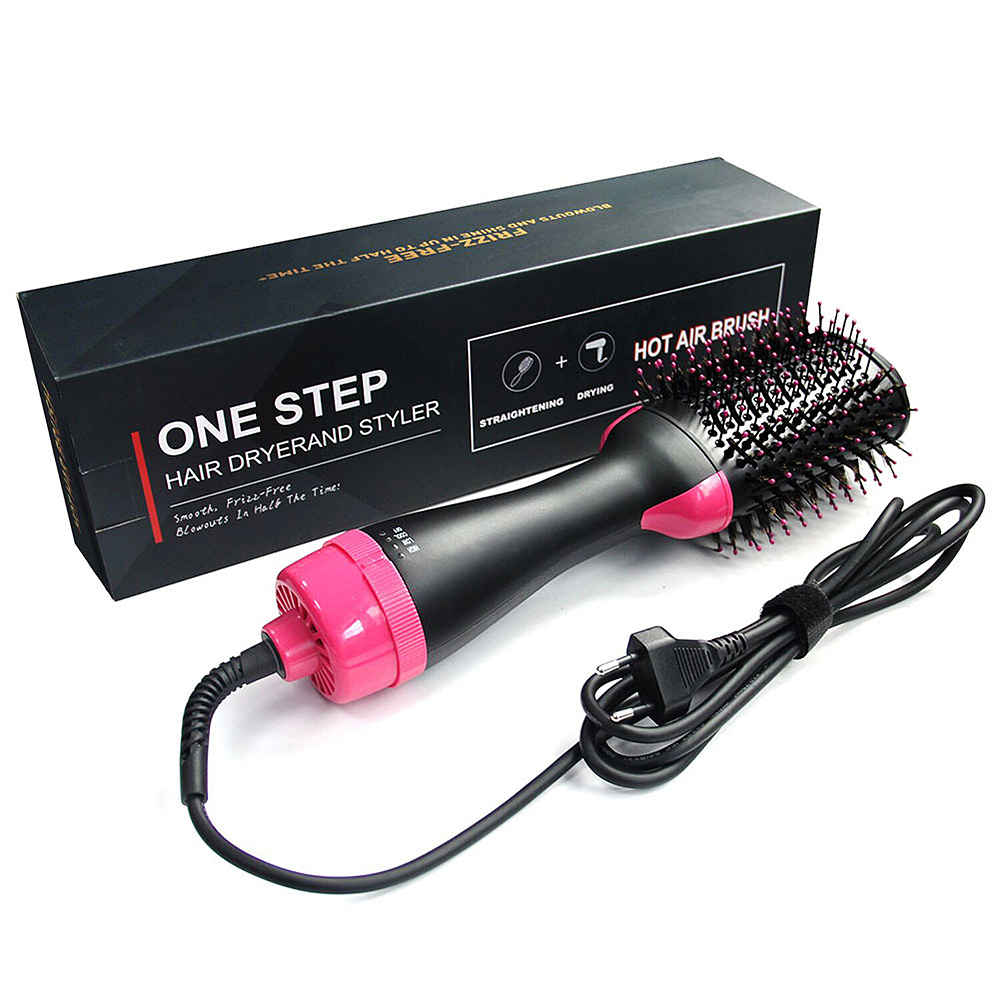 2 In 1 Hot Air Curling Brush One Step Hair Dryer Volumizer Negative Ion