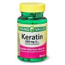 Spring Valley Keratin Tablets, 250 mg, 60 Ct - Healthy, skin, hair and n... - $19.99