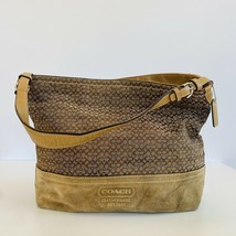 Vintage COACH Leatherware Suede/Fabric Purse/Shoulderbag - $51.43