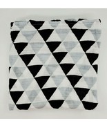 Bae Bae Goods Muslin Swaddle Blanket Grey &amp; Black Triangles Geometric Bo... - $14.99