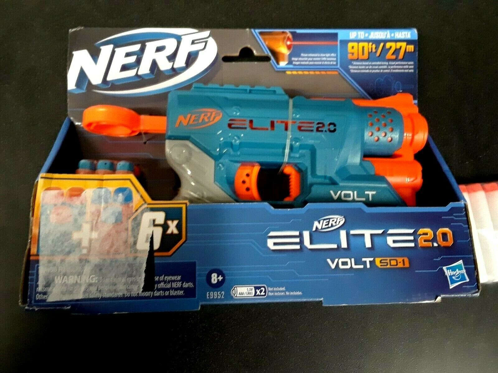 NERF Elite 2.0 Volt SD1 Blaster Light Beam Targeting +Batteries +16