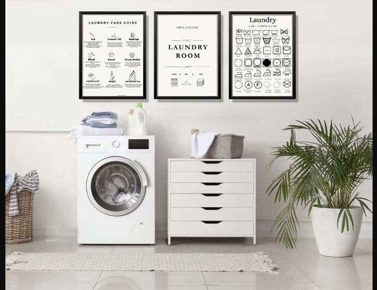 Laundry Symbols Sign In Spanish for Laundry Instant Download