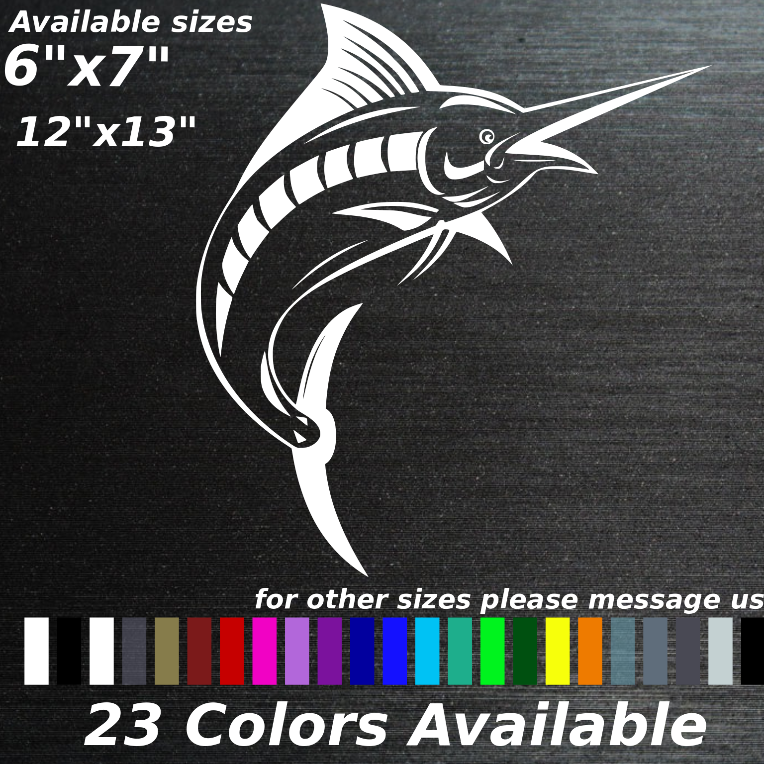 Blue Marlin Fish Decal Sticker Truck Bumper Fishing Boat Home & Garden