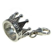 Sterling 925 Silver Welded Bliss British Crown for Queen Clip On Charm  - $21.02