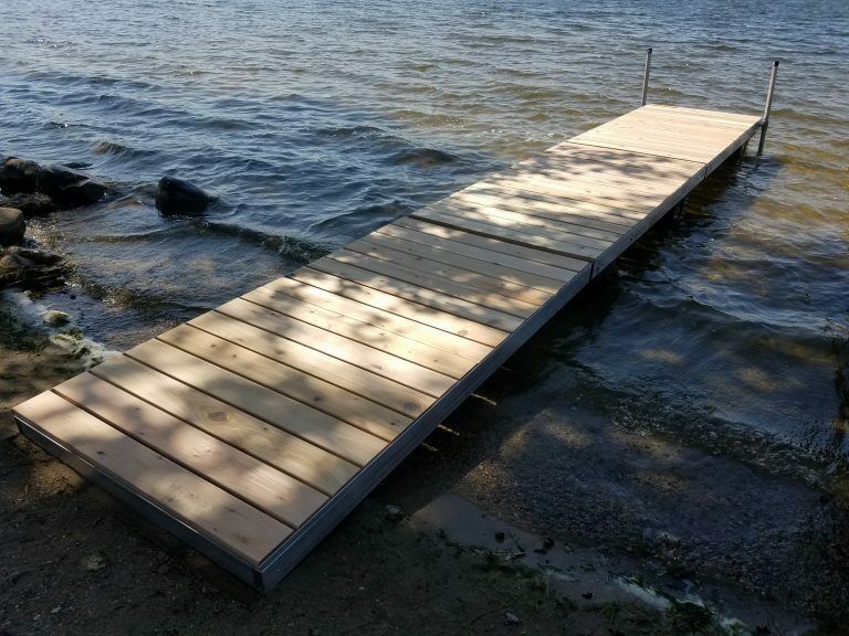 Patriot Docks Straight Floating Lake Boat Dock W  Brown Aluminum 