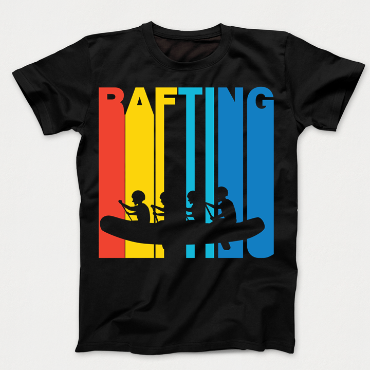 Retro 1970's Style White Water Rafting Kids TShirt TShirts