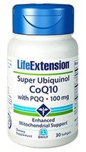 2X $28.25 Life Extension Super Ubiquinol CoQ10 PQQ 100 mg 30 gels heart health image 1