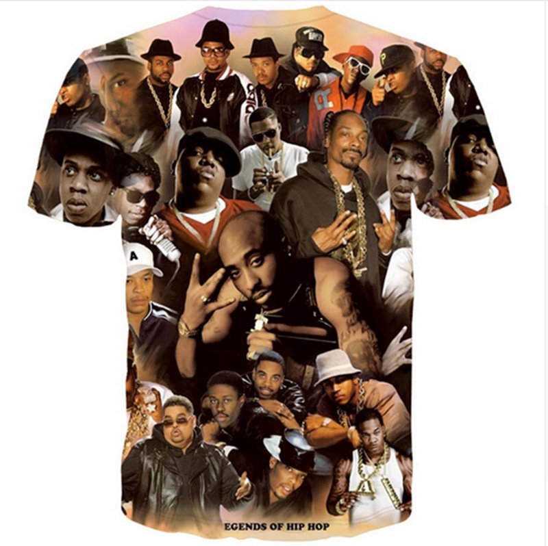 2018 New Women Men Fashion 3D t shirt Tupac Shakur 2Pac t-shirt hip hop Rap tees