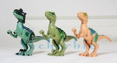 3 Set Blue Charlie Echo Raptor Dinosaur Minifigure Jurassic World Park Indominus