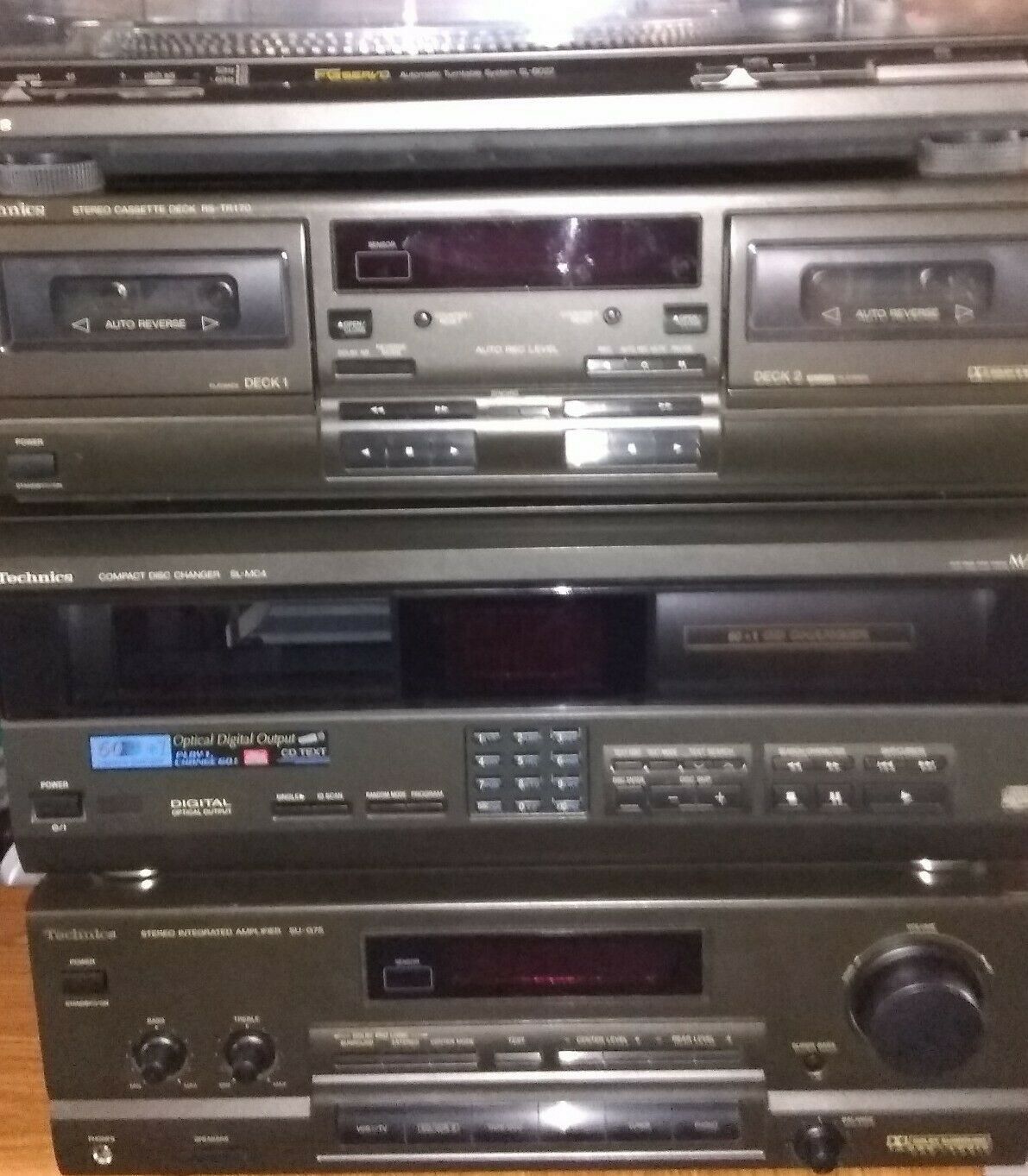 Technics 60+1 Compact Disc Changer Tape Deck Stereo System Dj Receiver ...