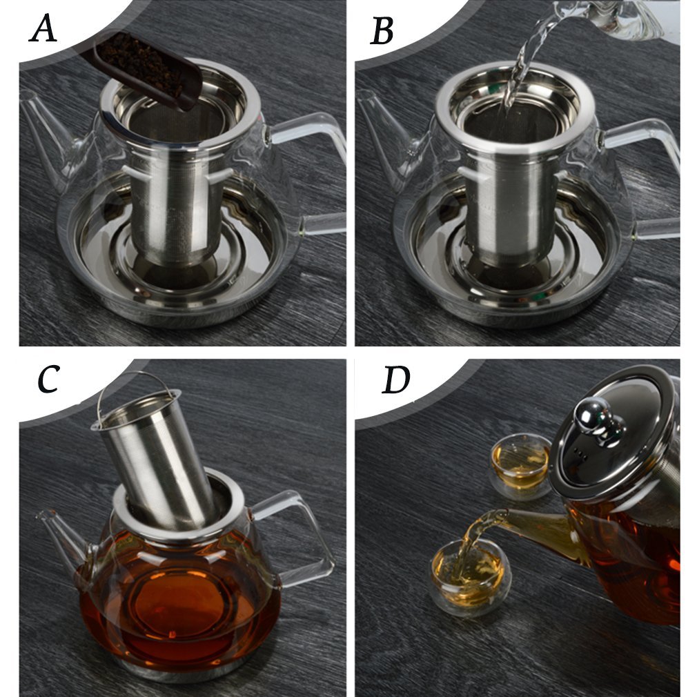 ToYo Hofu Heat Resistant Borosilicate Clear Glass Tea Pot Induction ...