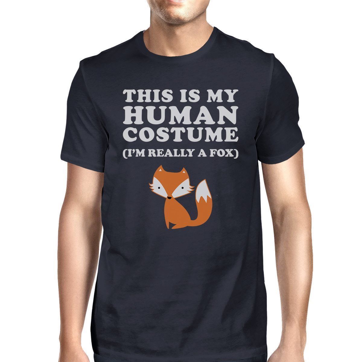 Image of This Is My Human Costume Fox Mens Navy Shirt