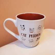 Cat Lover Mug, Cat Person, Kitty Kitten Coffee Mug with red inside Cat lady gift image 1