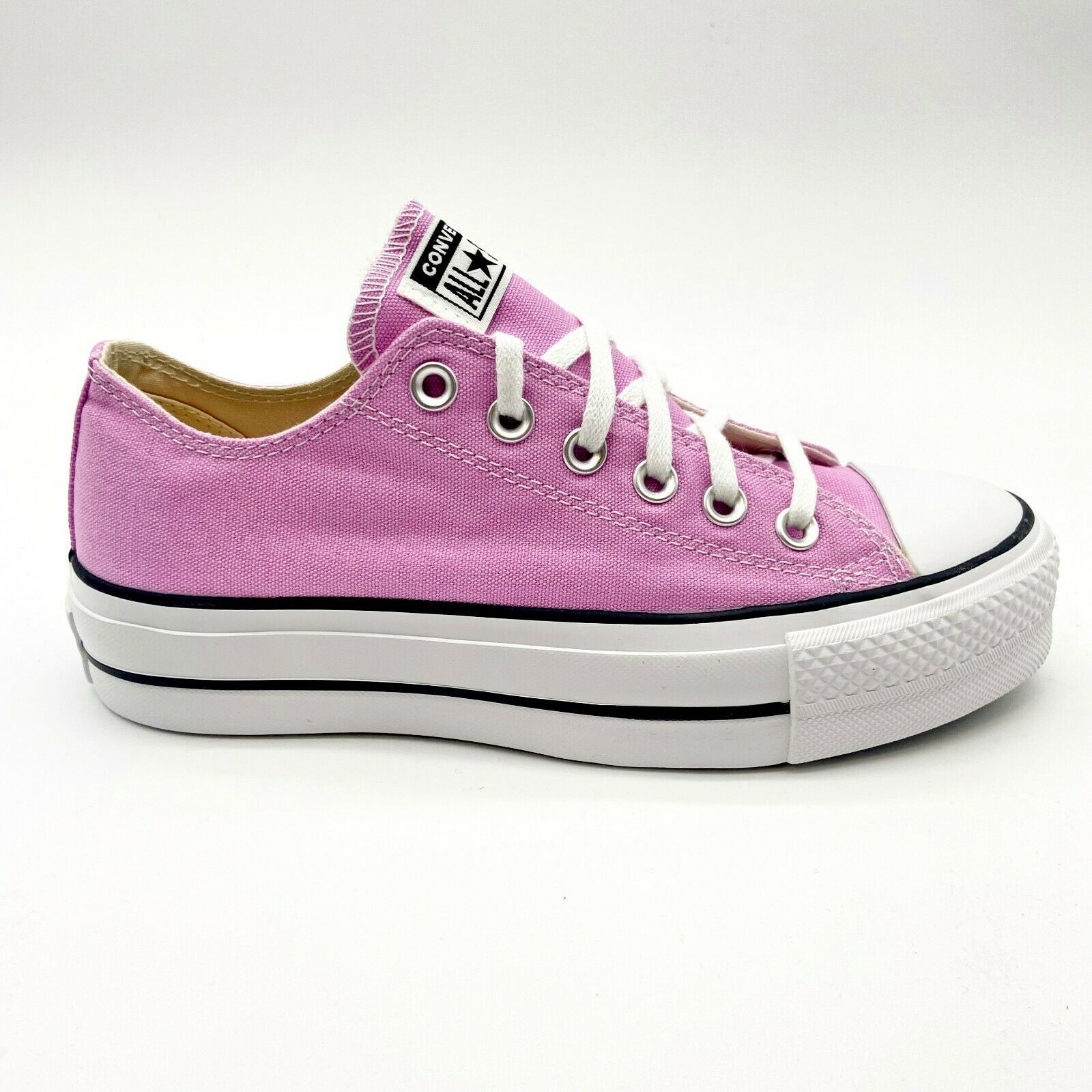 Converse CTAS Lift Ox Peony Pink White Black Womens Platform Shoes 566756C